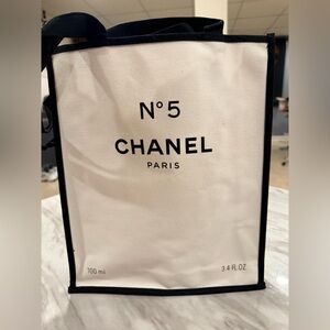 CHANEL White and Black Perfume Bag